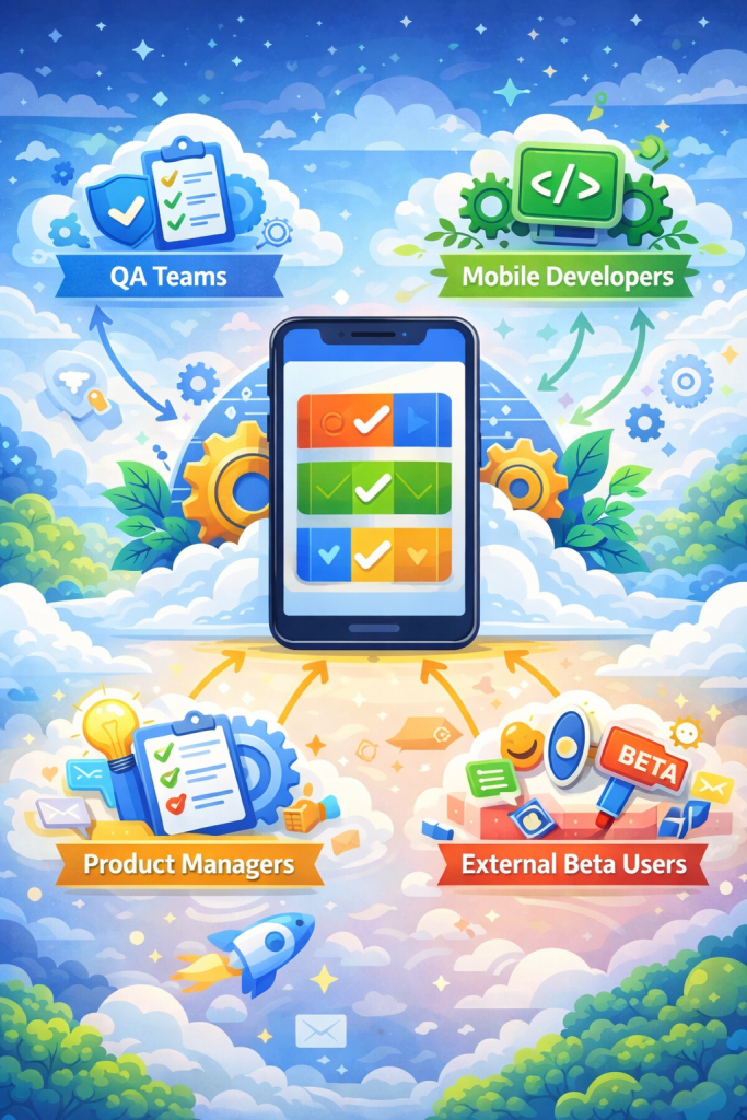 Who uses testing distribution?